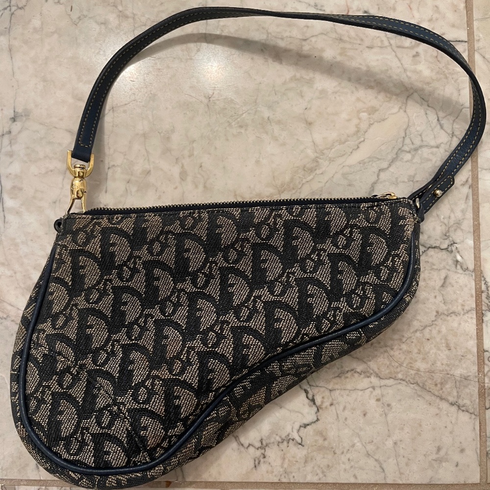 Christian Dior monogram saddle pochette